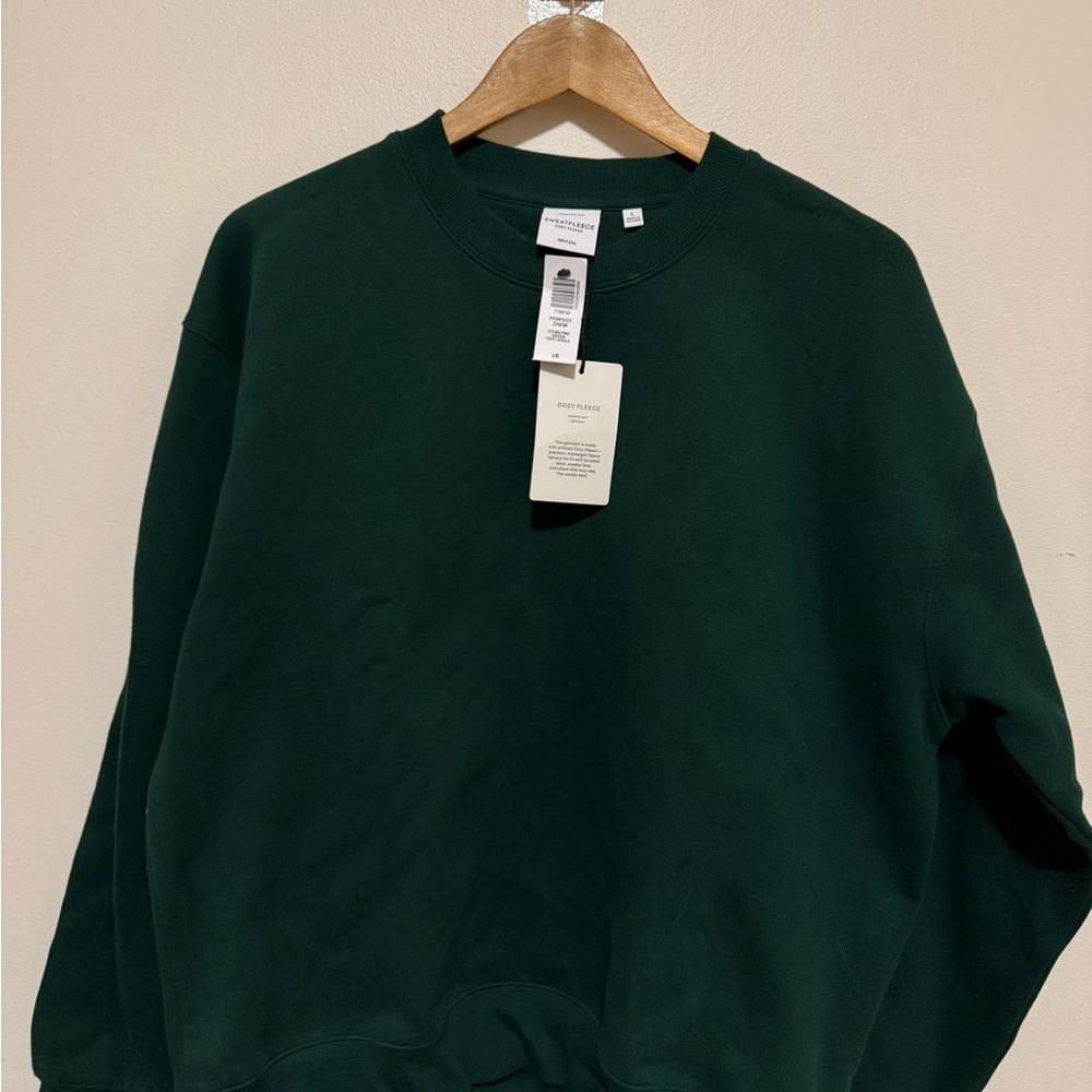Aritzia Dark Green Perfect Crewneck